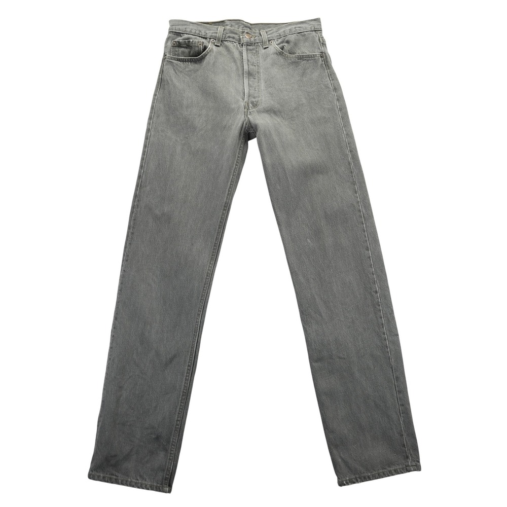 Levis 501 VTG 1993 Original Grey‎ Denim Jeans Mens 32x34 Straight Leg Button Fly - Picture 2 of 15